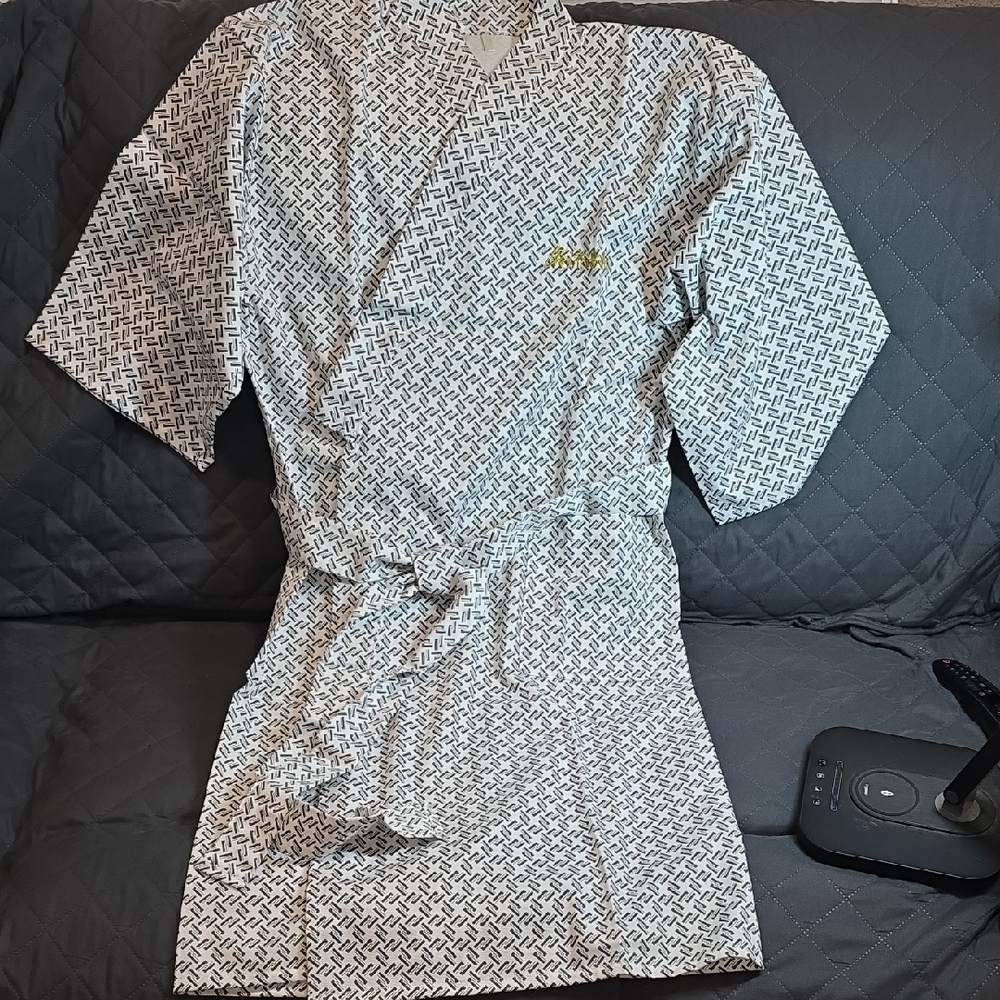 Unisex Kimono One Size Fits Most Grey Pattern